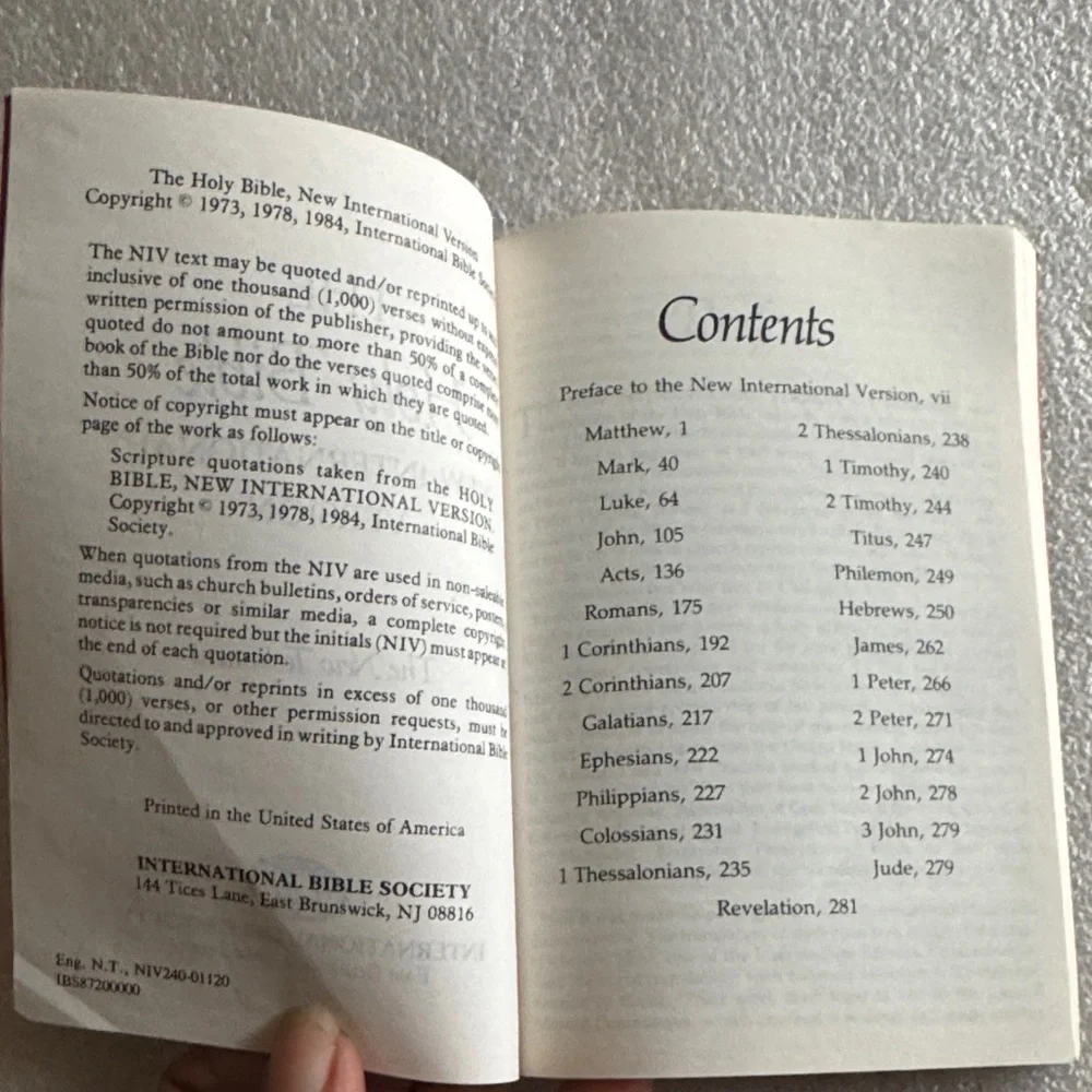 Classic Pocket Red New Testament NIV Book.